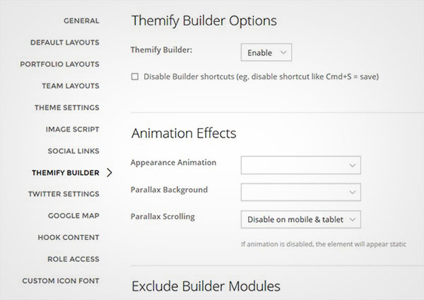 Themify Builder Options