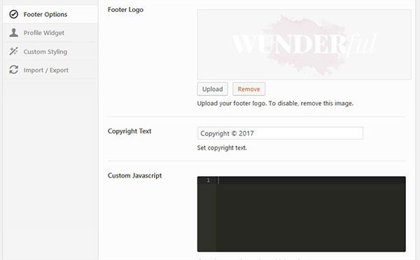 Footer Options