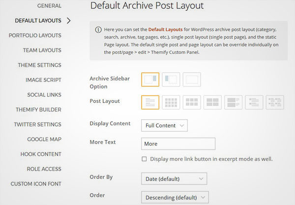 Layout Settings
