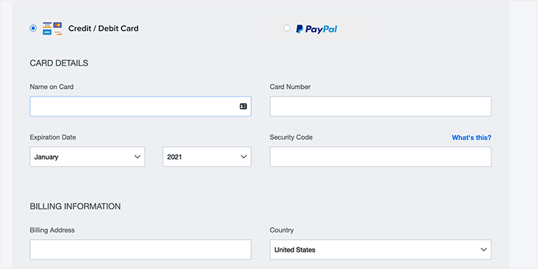 Payment info