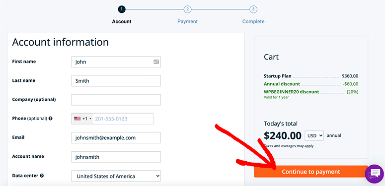 WP Engine Account Payment