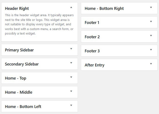 Widget Areas