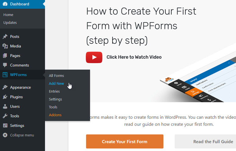 create your first form