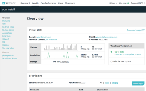 wpengine installs