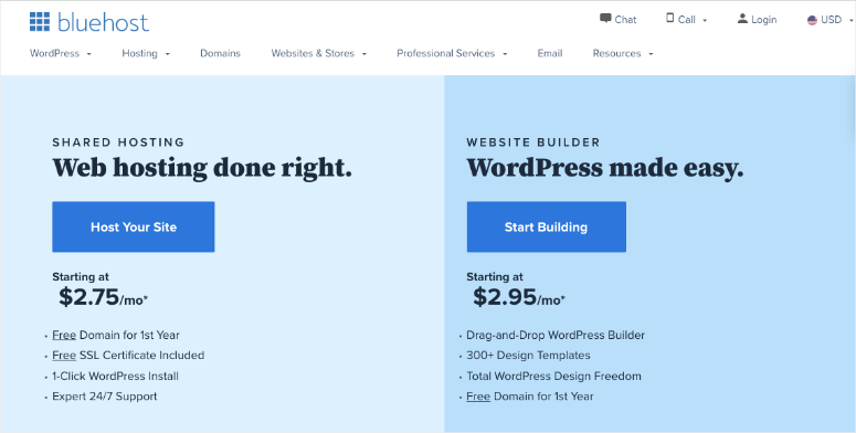 bluehost web hosting wordpress hosting