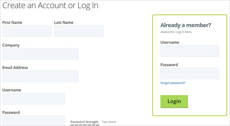 Login or create an account