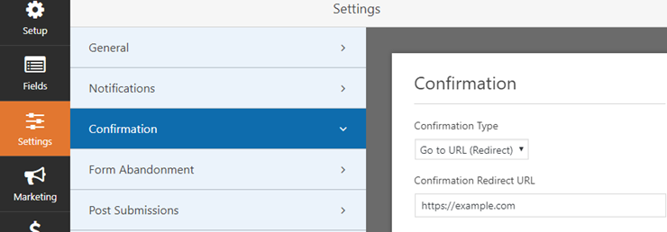 confirmation settings custom login page
