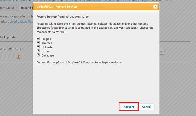 How to restore