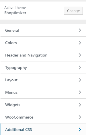 shoptimizer theme settings