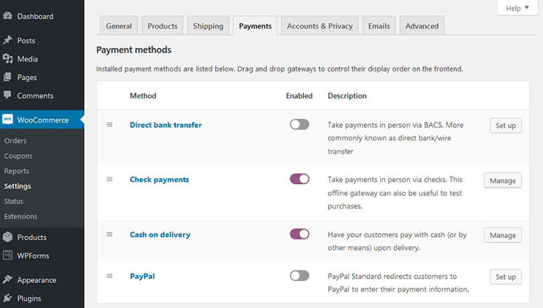 WooCommerce payments