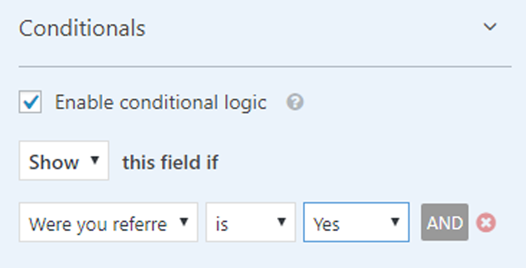 enable conditional logic