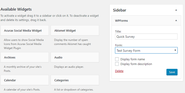 WPForms Survey Widget