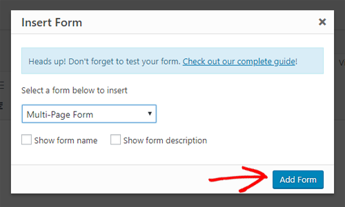 insert form