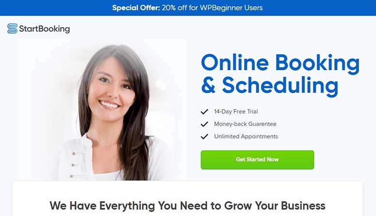 StartBooking website