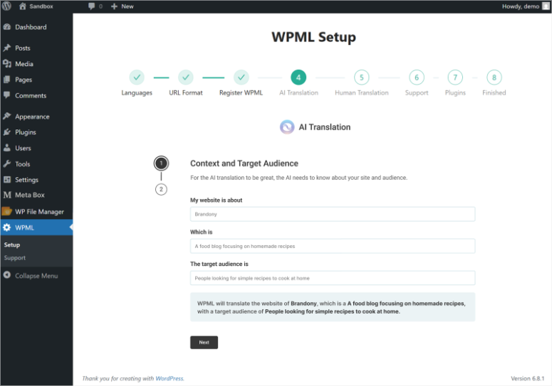 wpml wizard ai translation
