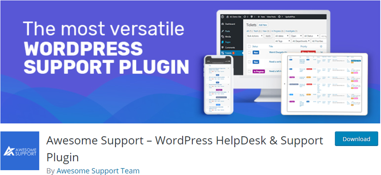 Awesome Support best WordPress helpdesk plugins