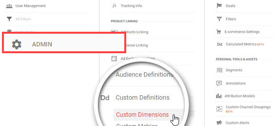 Google Analytics Custom Dimensions Option