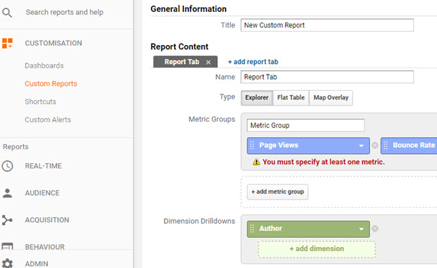 Creating Custom Reports On Google Analytics