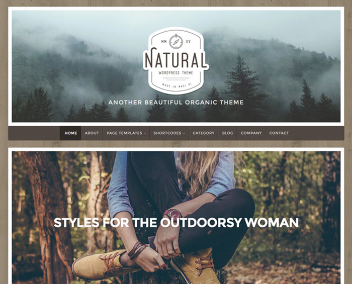 natural wordpress theme