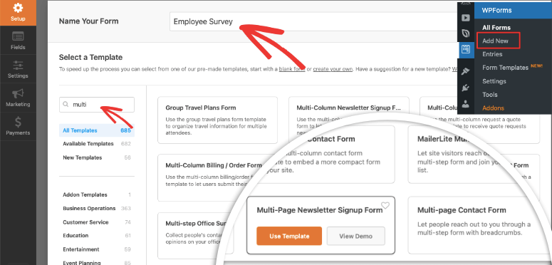 multipage forms