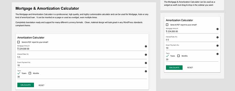 WP Amortization Calculator