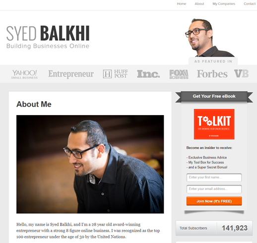 Informazioni sull'esempio di pagina - Syed Balkhi