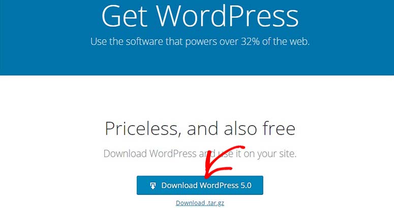 Download the latest WordPress version