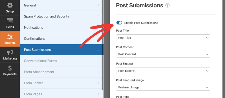 enable post submissions