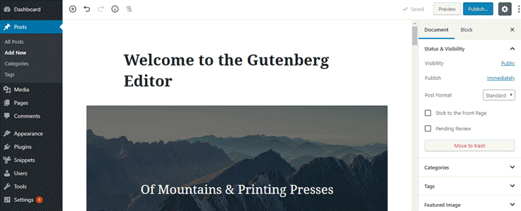 gutenberg editor