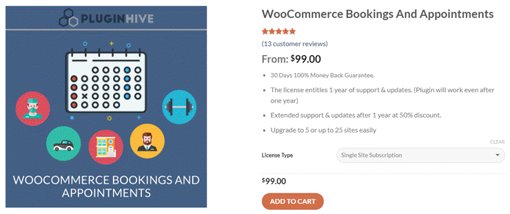 woocommerce bookings and appointments