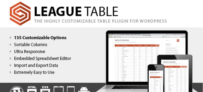 League Table Best WordPress Table Plugins