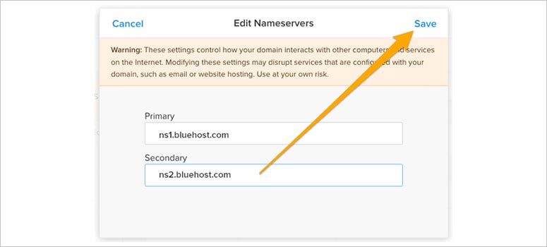 Edit nameservers