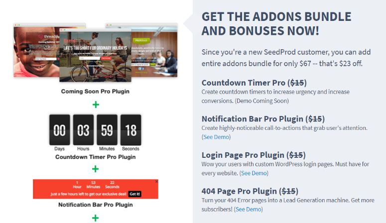 SeedProd addons