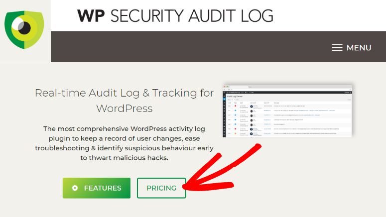 WP Security Audit Log homepage