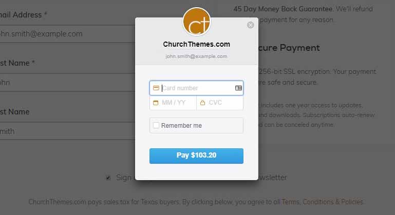 Pay at ChurchThemes.com