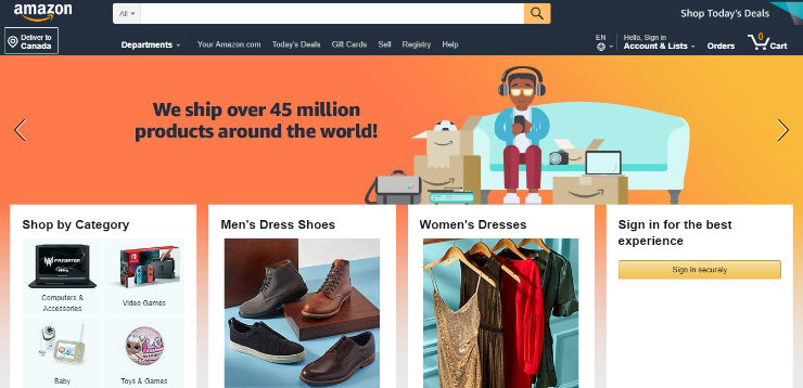 hacer un sitio web de comercio electrónico de amazon