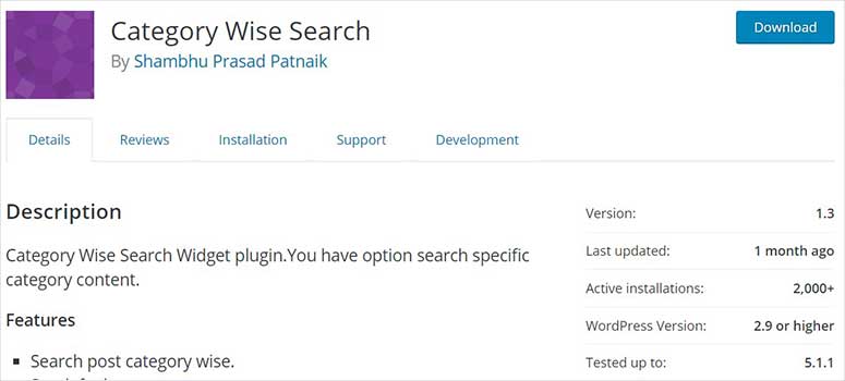 Category Wise Search