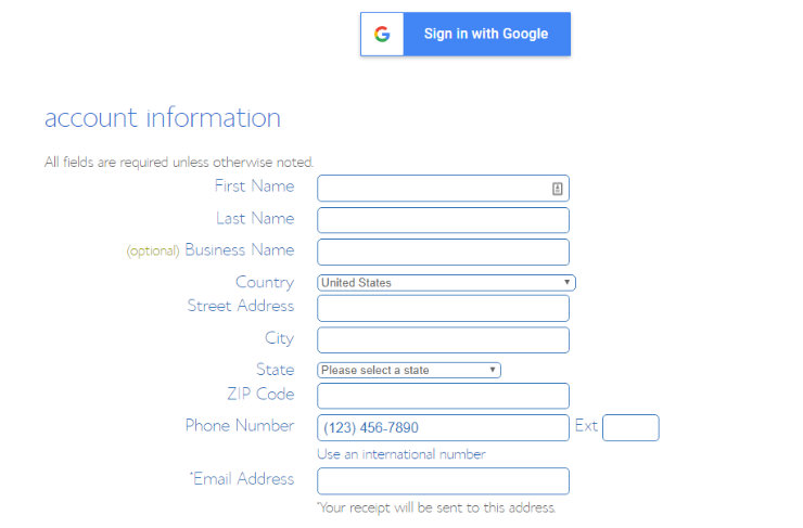 Bluehost-account-information