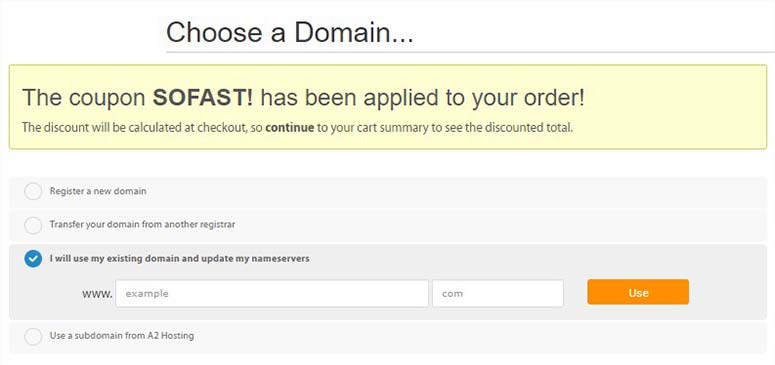Choose domain name