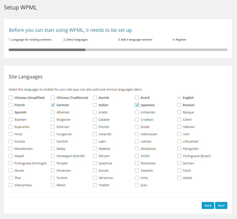 3. WPML vs. Polylang - Nombre de langues prises en charge