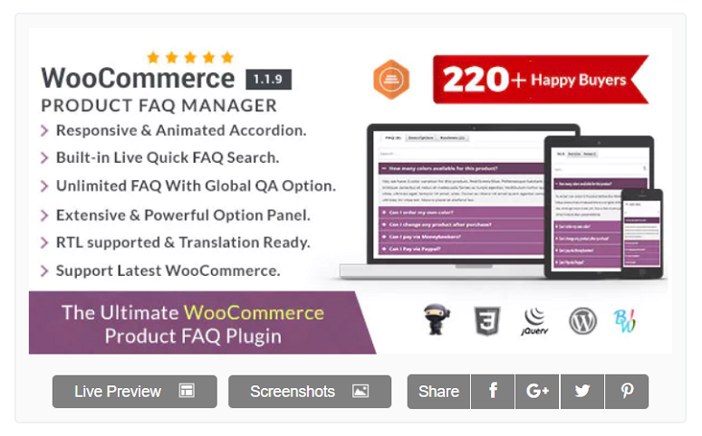 WooCommerce FAQ Manager, FAQ plugins