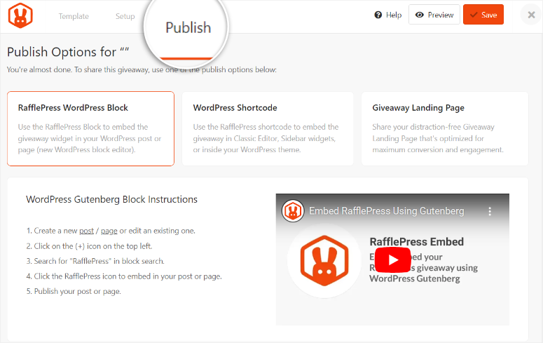 rafflepress-publishing-options - IsItWP - Free WordPress Theme Detector rafflepress publishing options