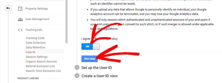 Switch on User ID feature