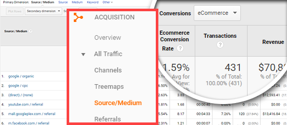 google analytics wordpress traffic source