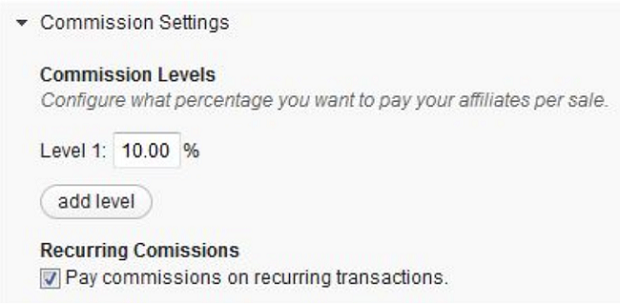 affiliate royale commisiion settings