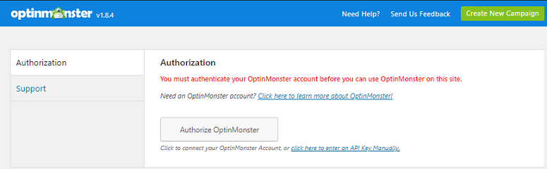 content locking optinmonster authorization