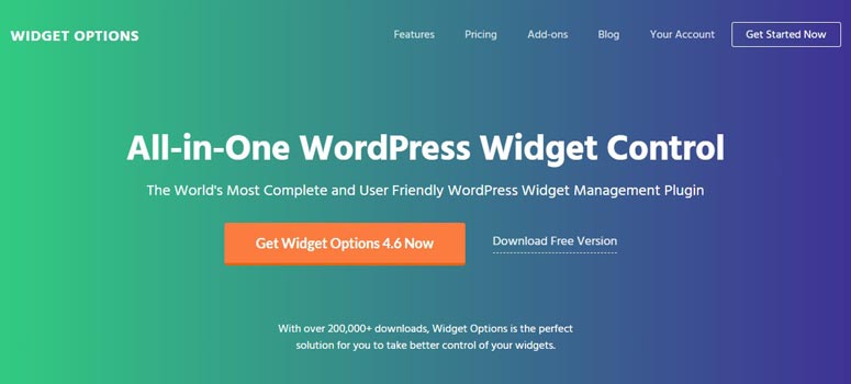 Widgets control. Widgets control