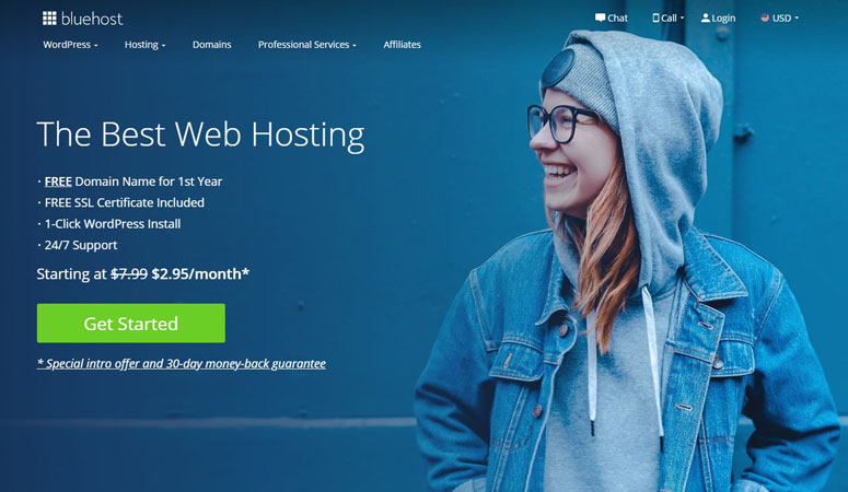 Código de desconto Bluehost, hospedagem na web bluehost