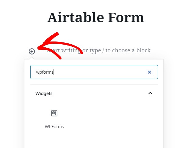 embed wpforms