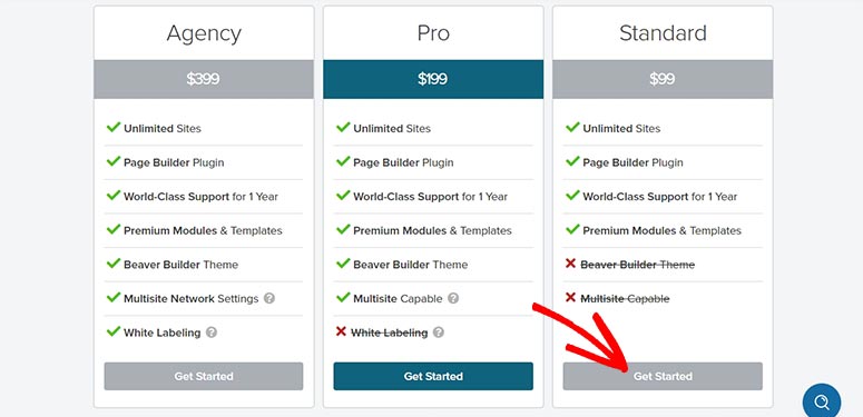 Beaver Builder plans and pricing
